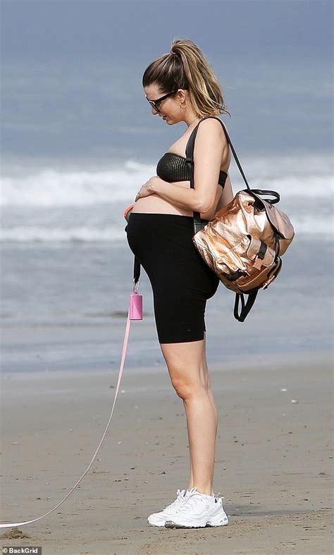 Pregnant Rachel Mccord Cradles Her Baby Bump In Bikini Daily Mail Online