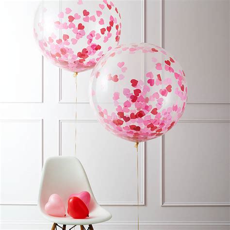 Ruby Red Giant Heart Confetti Filled Balloon By Bubblegum Balloons