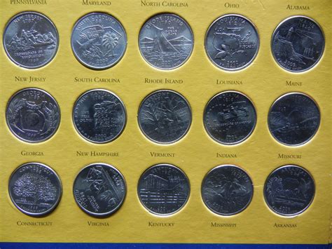 1999 2008 First State Quarters Map Uncirculated Coins Complete Set With