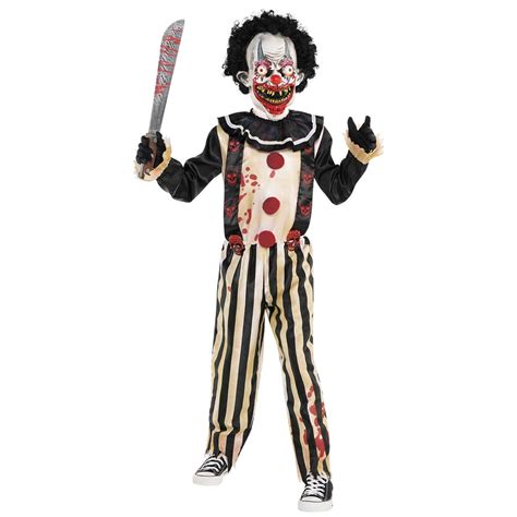 Disfraz De Payaso Asesino Slasher Clown Para Niño De Miedo Con Máscara Amazones Juguetes Y