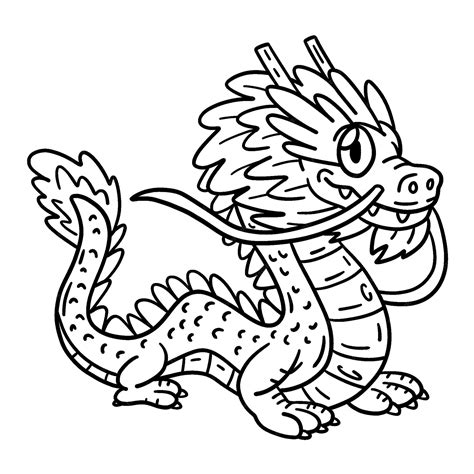 Premium Vector A Cute And Funny Coloring Page Of A Dragon With A Year