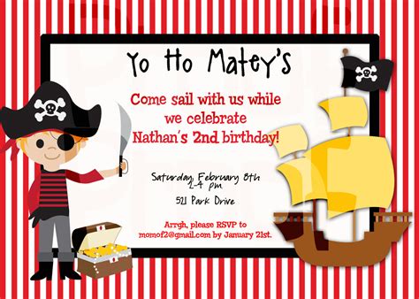 Free Printable Pirate Birthday Party Invitations | Dolanpedia
