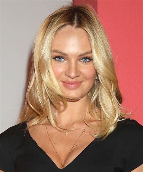 Candice Swanepoel Long Straight Formal Hairstyle Golden Blonde Hair