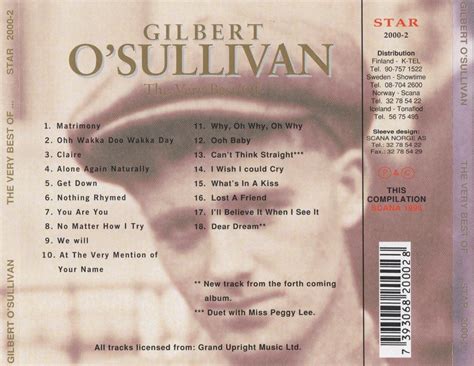 Gilbert Osullivan The Very Best Of Gilbert Osullivan 1996 Avaxhome