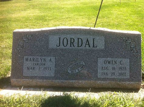 Jordal Ancestry Owen Carlyle Jordal Burial