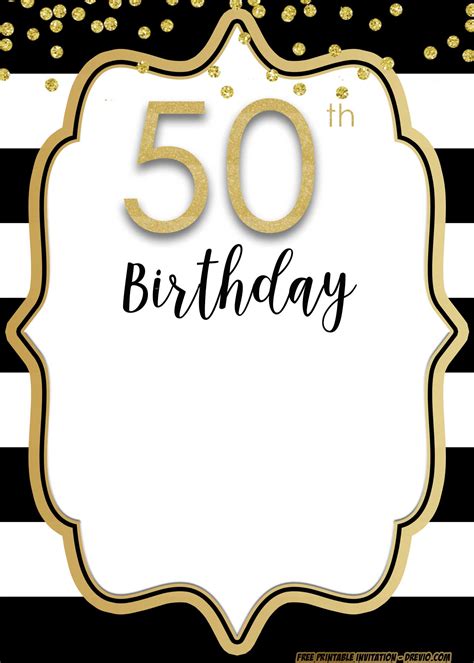50th Birthday Invitations Templates Free Printable