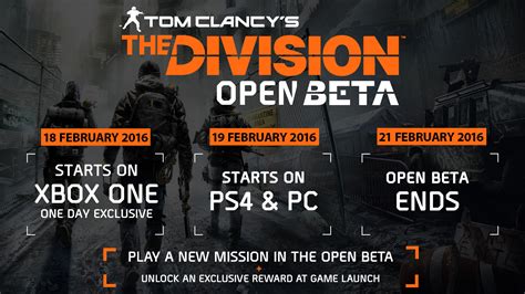 The open beta is free and open to everyone. The Division Open Beta Officially Announced; Starts ...