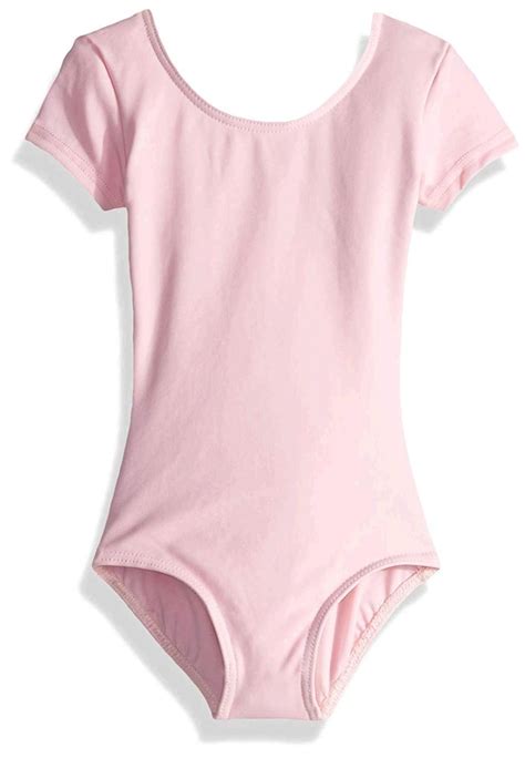 Capezio Girls Big Team Basic Short Sleeve Leotard Pink Pink Size