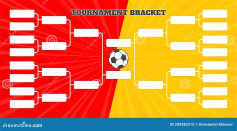 16 Soccer Team Tournament Bracket Championship Template Flat Style