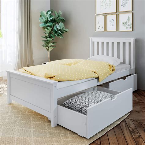 Max And Lily Solid Wood Twin Size Bed With Under Bed Storage Drawers