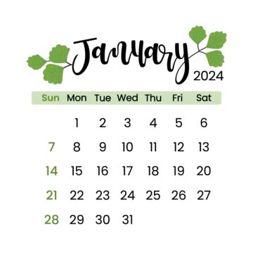January Calendar Design Vector January Calendar January
