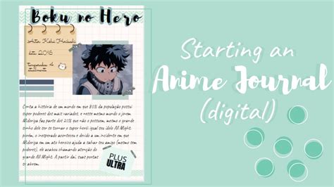 Starting An Anime Journal But Digital Anime Journal With Me Youtube