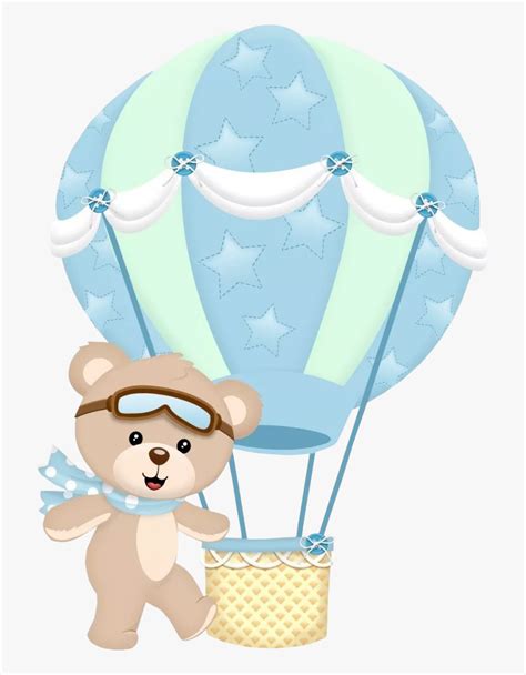 Cute Blue Hot Air Balloon Clipart