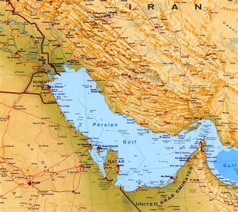 Map Of Persian Gulf And Surrounding Countries