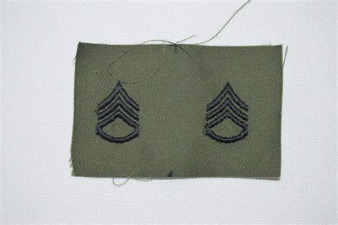 Us Army Subdued E6 Sergeant Collar Rank One Pair Patch Nos