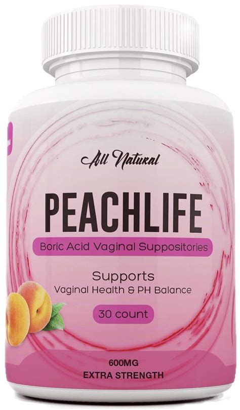peachlife boric acid suppositories in vegetable capsules usa made vaginal ph