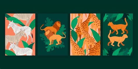 Wilde Dieren Omvat Collectie Gratis Vector