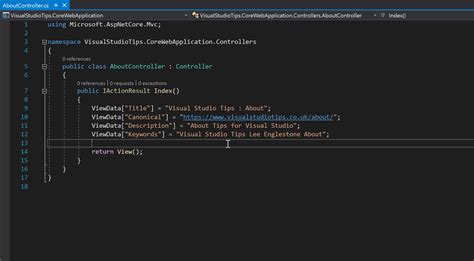 Visual Studio Tips Go To Mvc View