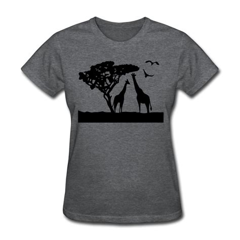 Solid Womans T Shirt Africa Safari Animals Giraffe Customize Cool Txt