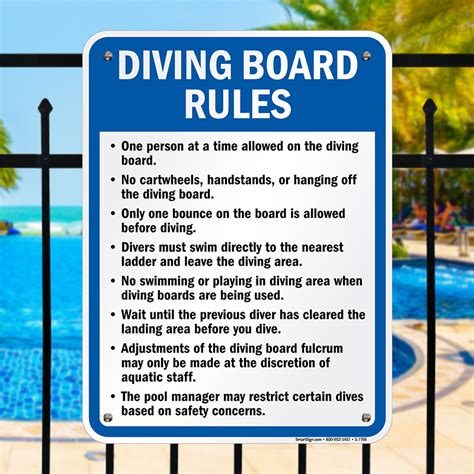 Diving Board Rules Sign Sku S 7766