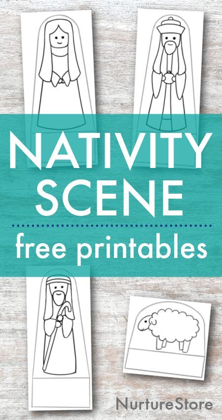 Free Printable Nativity Set For Children To Color Nurturestore