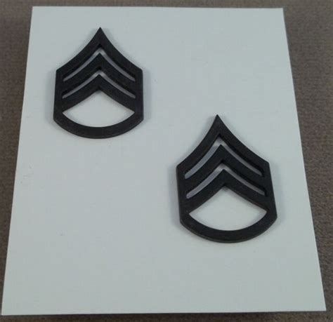 Us Army Metal Subdued Collar Rank Insignia Staff Sergeant E 6 Pair Ebay