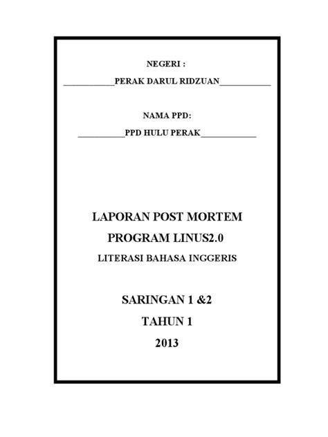 Download as docx, pdf, txt or read online from scribd. Format Laporan Post Mortem