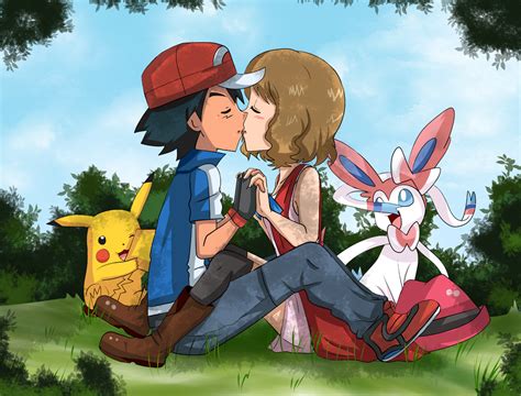 Amourshipping Ready To Kiss By Hikariangelove Pokemon Xy Ash Pokemon Ash Ketchum Pokemon Ash