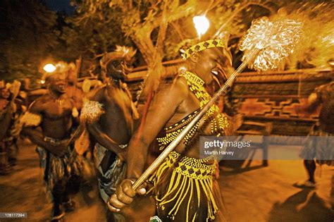 Zulu Woman Dancing In Costume Of A Young Zulu Maiden The Entire Outfit