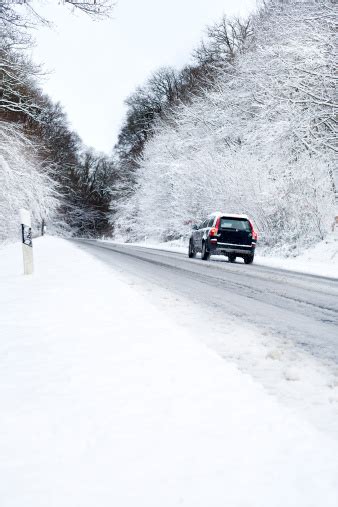 Winter Road Conditions Driving Car Stock Photo Download Image Now