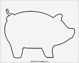 Coloring Simple Pages Pig Template Animal Animals Realistic Templates sketch template