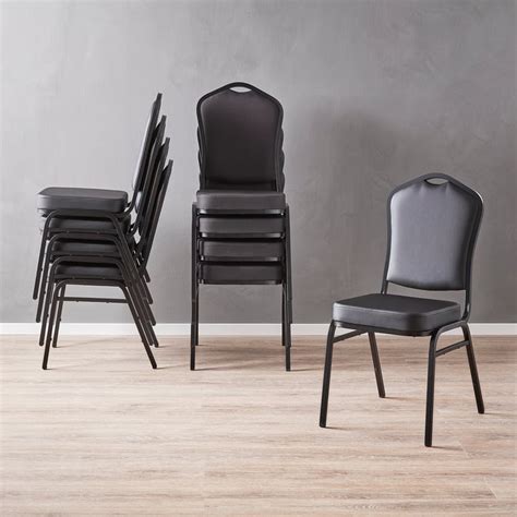 Stacking Restaurant Chair Chicago Black Skai Black Aj Products