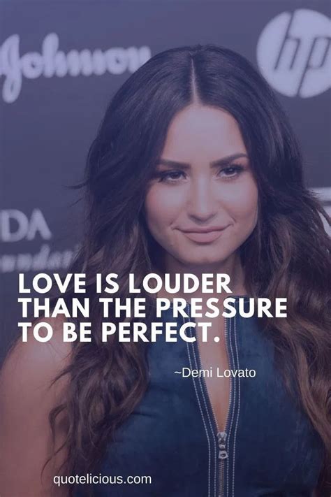 A Woman With Long Hair And A Quote About Love Is Louder Than The Pressure To Be