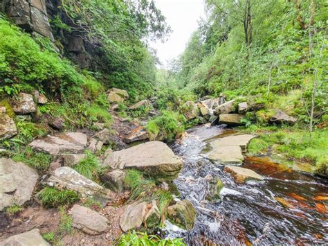 Middle Black Clough Waterfall Walk Map 2 Mile Route Peak District