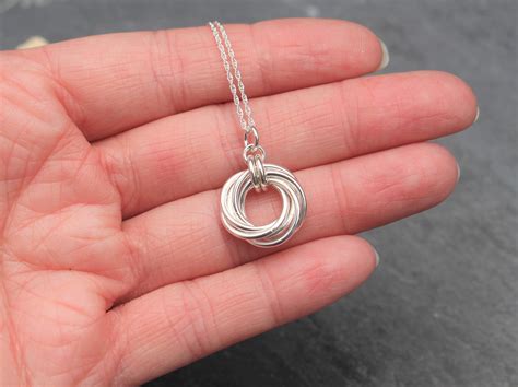 Mobius Necklace Chain Maille Mixed Metals Sterling Silver Etsy