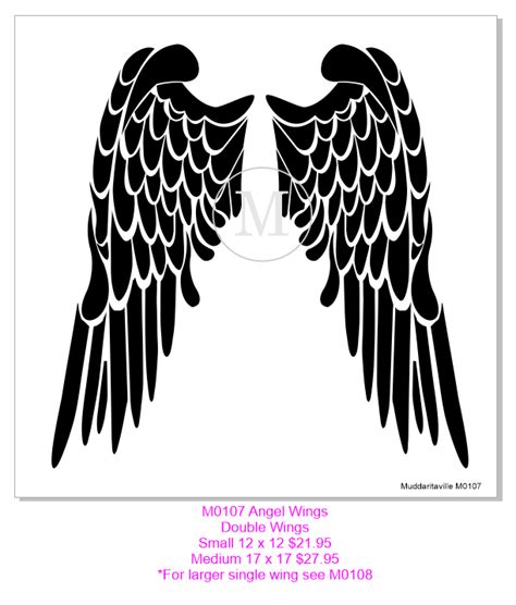 M0107 Angel Wings Winged Stencil Stencils Wings