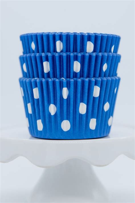 Dot Blue Cupcake Liners Blue Dot Baking Cups Polka Dot Cupcake Cups