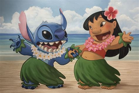 Disney 4in stitch plush w/ ice cream. Lilo and Stitch on the beach. Oil painting. | Disney art ...