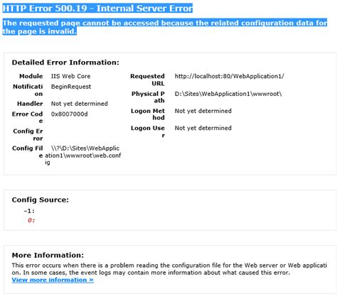 Deployment IIS Deployed ASP NET BETA Site To IIS Gives Error Internal Server