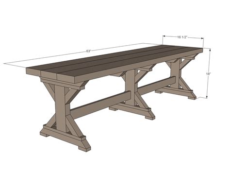 This bench could be used as a set with the farmhouse table or separately for seating in your home or outdoors. Fancy X Farmhouse Bench | Ana White