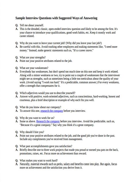 Tips For Job Interview With Sample Questionnaire Examples Vrogue Co