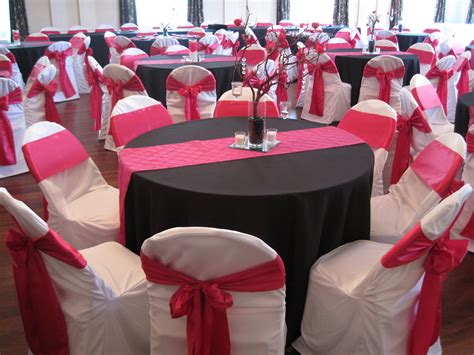 4.5 out of 5 stars 513. Black tablecloths, white custom chair covers, hot pink ...