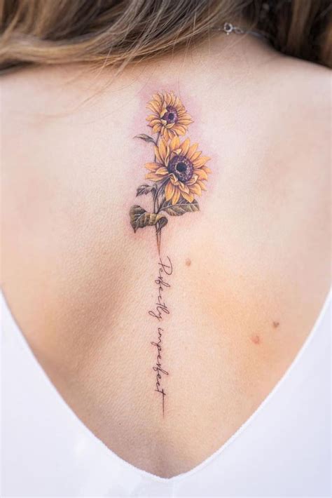 30 Glamorous Back Tattoo Ideas For Women Sunflower Tattoos Small