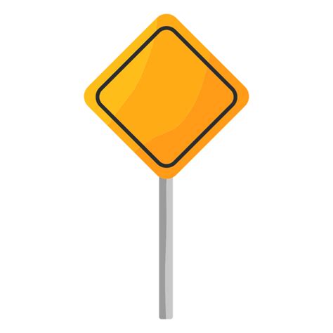 Square Traffic Sign In Pole Flat Transparent Png And Svg Vector File