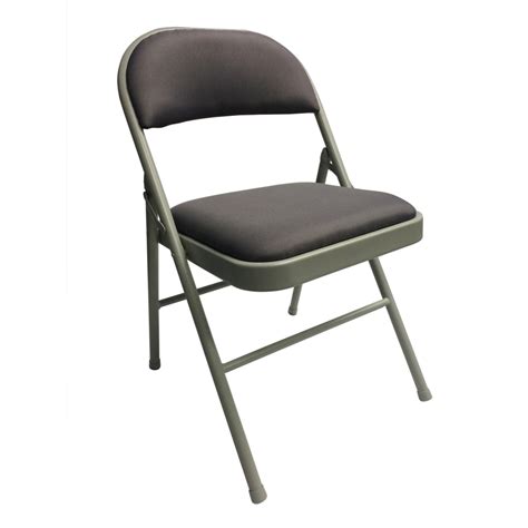Upholstered Padded Folding Chair Gray
