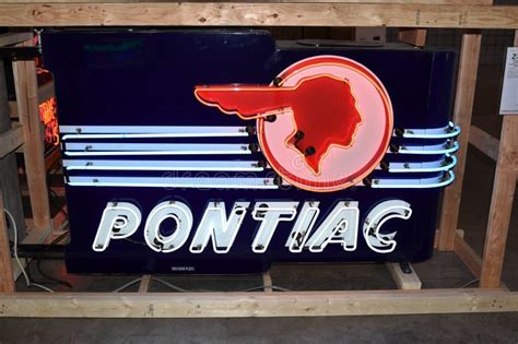 Vintage Pontiac Car Dealer Sign Editorial Image Image Of Sign View