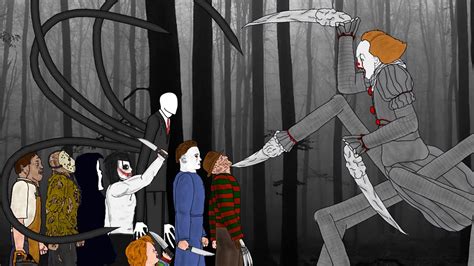 It Pennywise Vs Slender Man Jason Voorhees Freddy Michael