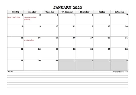 2023 United States Calendar With Holidays 2023 Pdf Yearly Calendar