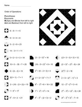 Parentheses, exponents, multiplication and division, addition and subtraction. Order of Operations Color Worksheet #1 | Order of operations, Color worksheets, Worksheets