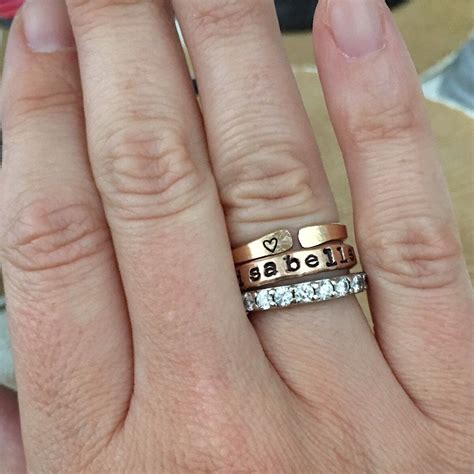 Personalized Stacking Ring Gold Isabellegracejewelry